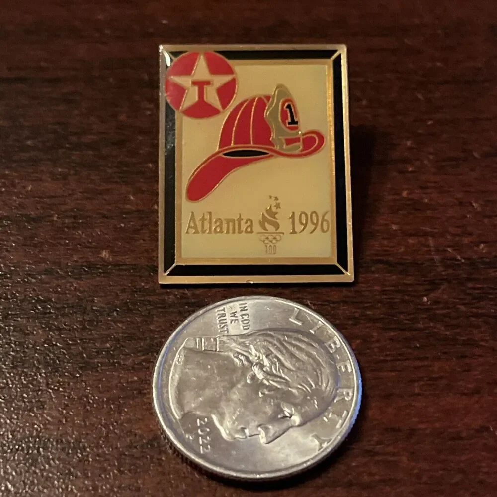 Vintage 1996 Atlanta Olympics Texaco Fire Helmet May Design‎ Lapel Hat Pin